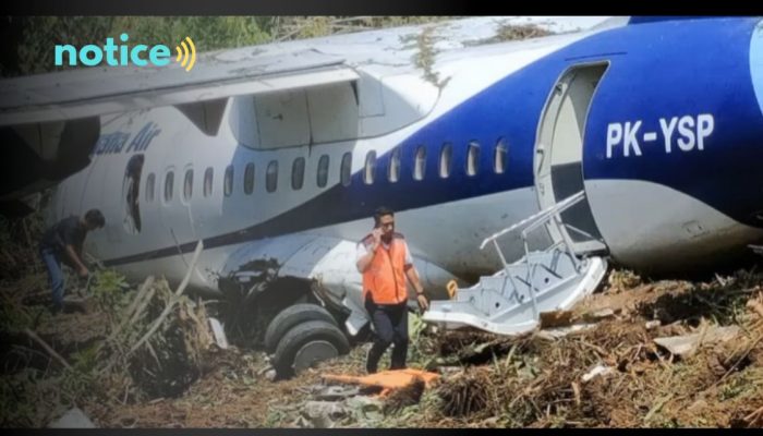 Ngeri!! Pesawat Trigana Air Tergelincir 20 Meter Keluar dari Landasan Pacu