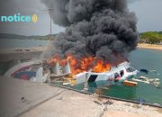 Speedboat Beny Laos Ludes Terbakar di Pelabuhan Bobong